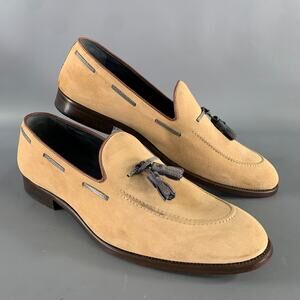 KLEIN EPSTEIN & PARKER Size 13.5 Brown Khaki Suede Tassels Loafers